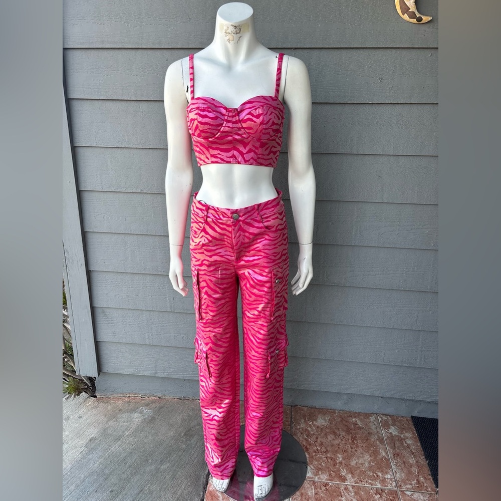 Hera Collection Vibrant Pink Zebra Print Pant Set